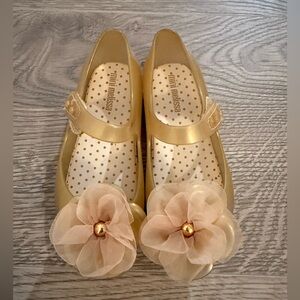 Mini Melissa Gold Flower Mary Jane - Toddler Size 9
